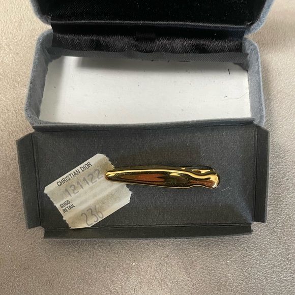 CHRISTIAN DIOR *Rare* 1990’s Vintage Two Toned Tie Clip / Scarf Clip - Picture 3 of 7